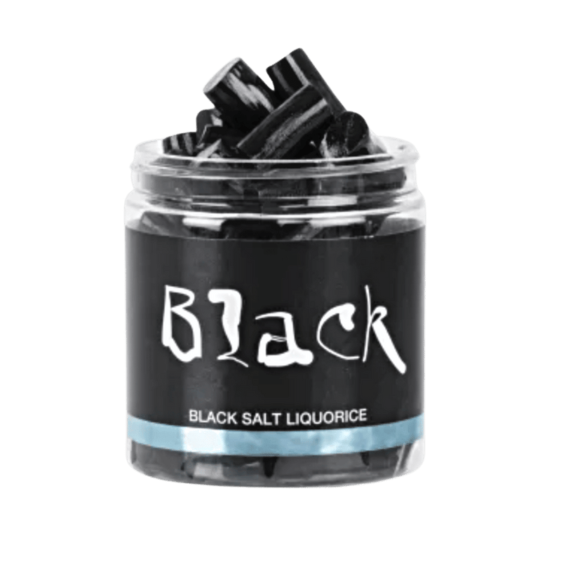 Lakritze mit Chili von Black in durchsichtiger Dose