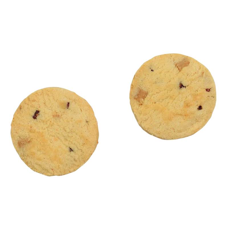 Einzelne Biscuits Kekse mit weißer Schokolade und Erdbeeren