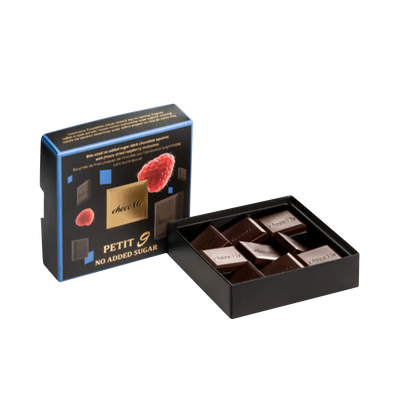 Dunkle Schokolade Quadrate ohne Zuckerzusatz von ChocoMe