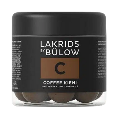Lakritze mit Vollmilchschokolade und Kaffee von Lakrids by Bülow in durchsichtiger Dose