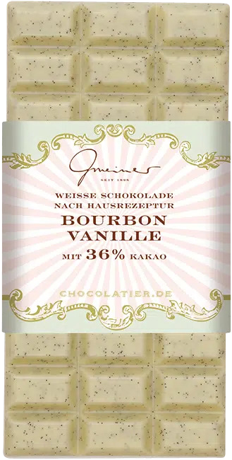 Tafelschokolade Bourbon Vanille mit weiße Schokolade von der Confiserie Gmeiner