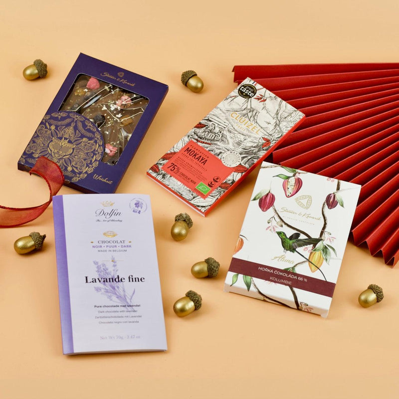 Tafelschokoladen-Set Zartbitterschokolade Geschenkidee mit Abbildung Dekoration